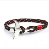 Anchor whale tail umbrella rope handmade couple bracelet
