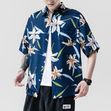 Beach couple casual short sleeve printed shirt
