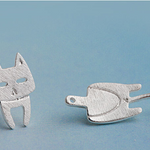 S925 Sterling Silver Stud Earrings Fashion Detachable Cat Fish Pin Studs Cute Comet Silver Earrings
