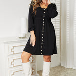 Double Take Scoop Neck Empire Waist Long Sleeve Magic Dress
