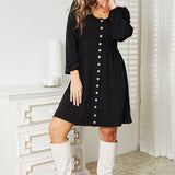 Double Take Scoop Neck Empire Waist Long Sleeve Magic Dress
