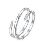 925 Sterling Silver Spiral Twist open ring
