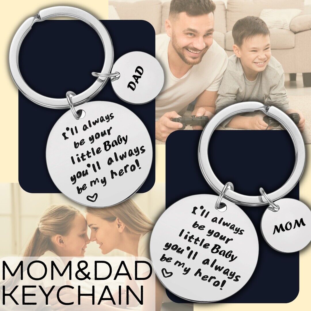 Gift For Parents Birthday Father Mother Day Anniversary Mom Dad Keychain Charm
