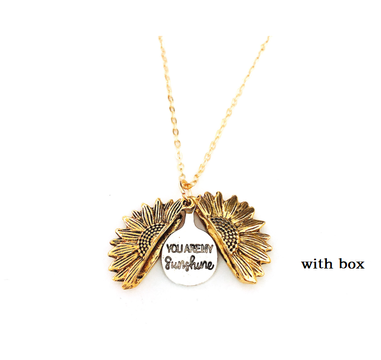 Sunflower Double Lettering Necklace
