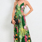 Printed Surplice Maxi Cami Dress
