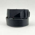 Microfiber PU Leather Ratchet Belt Belts For Men Adjustable Slide Buckle Black
