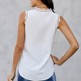 V-Neck Lace Trim Tank Top
