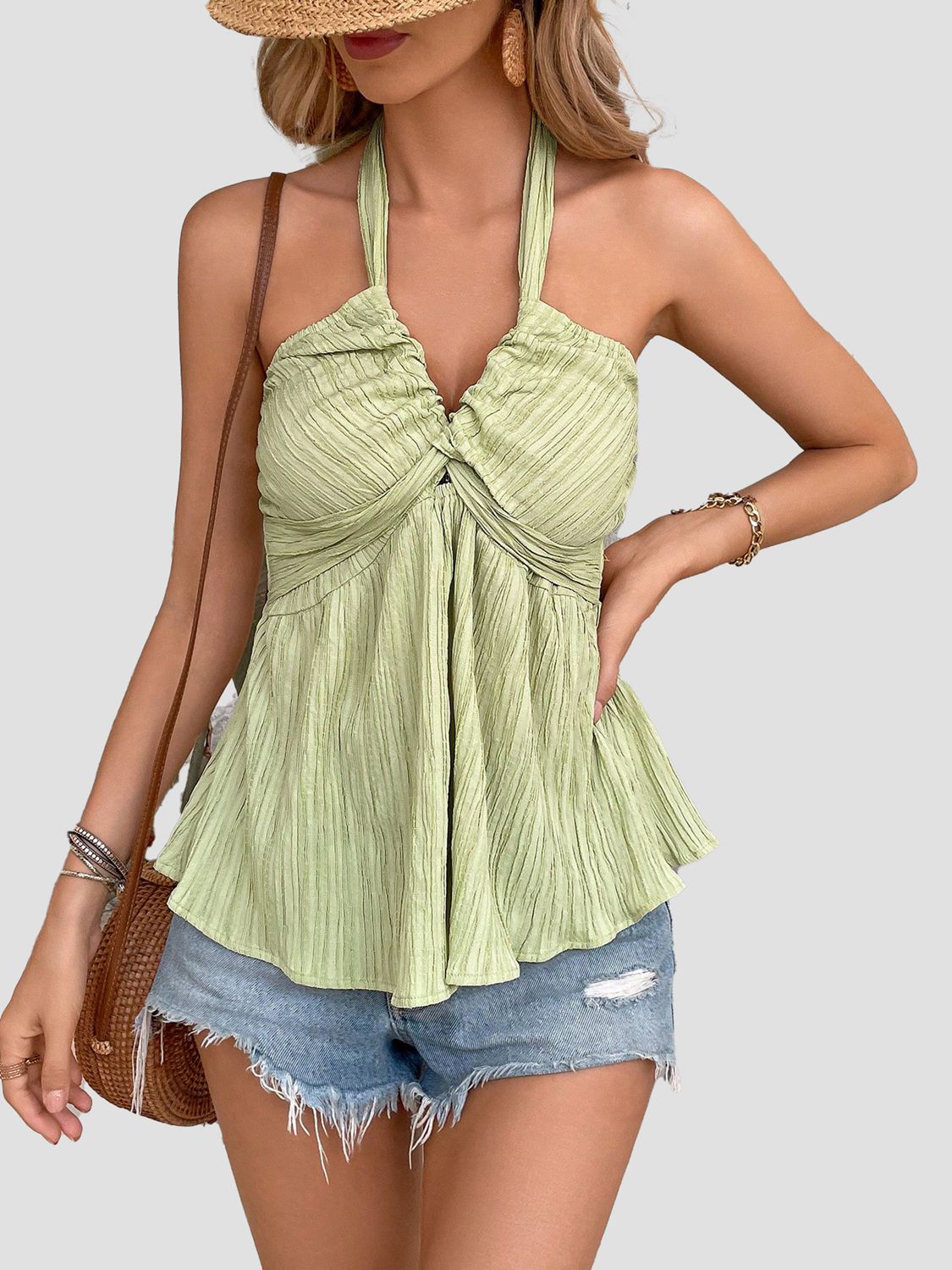 Halter Neck Sleeveless Tank Top
