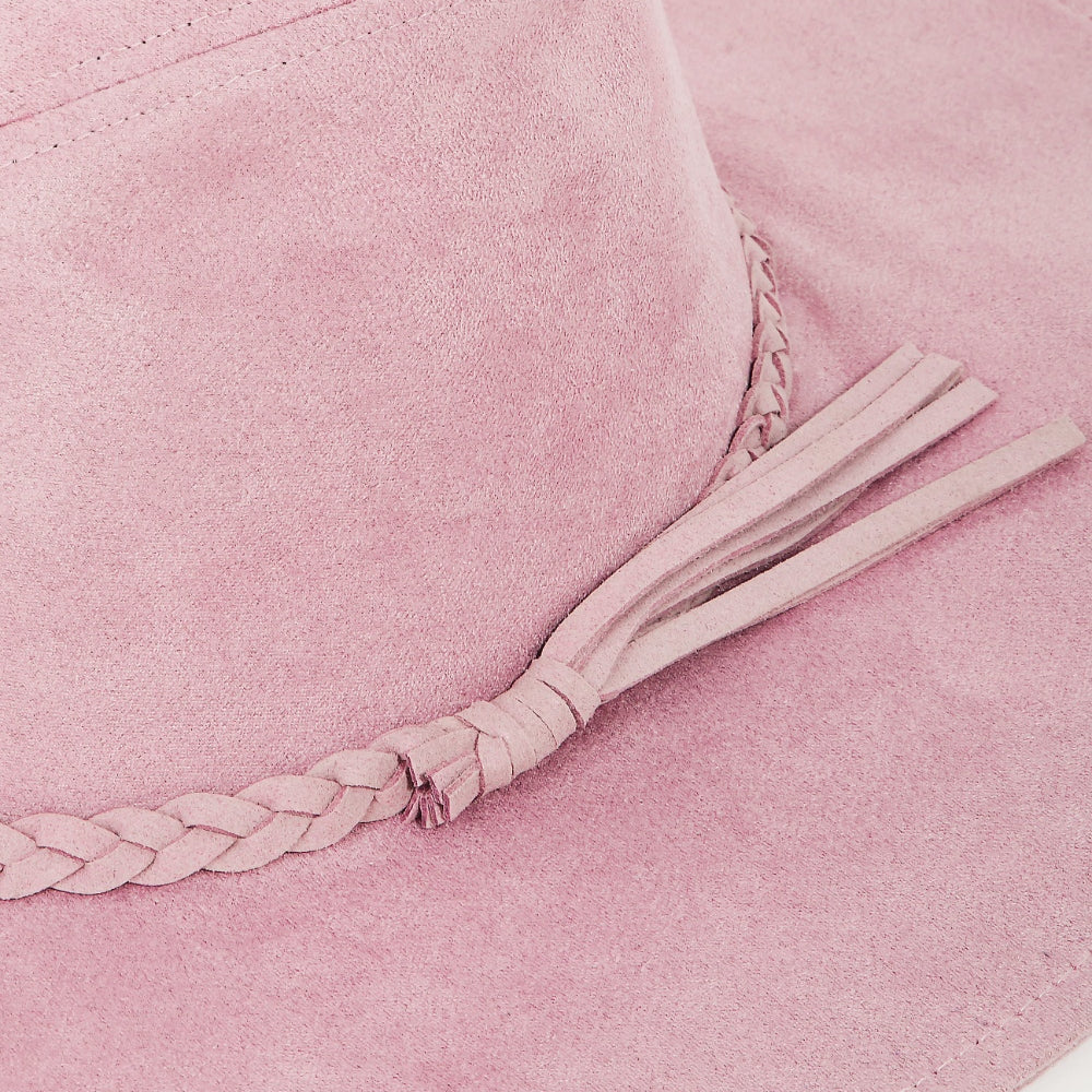 Fame Braided Faux Suede Hat
