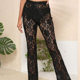 Lace High Waist Swim Pants
