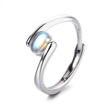 Temperament Spiral Pattern Blue Moonstone Ring Women
