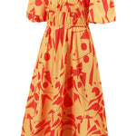 Printed Off-Shoulder Balloon Sleeve Dress
