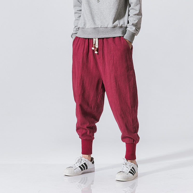 Cotton And Linen Feet Jarem Pants Tide Hip Hop Pants For Man
