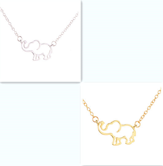 Elephant pendant necklace lucky hollow like clavicle chain
