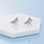 Dragonfly Gifts for Women Sterling Silver Dragonfly Stud Earrings Jewelry with Austrian Crystal
