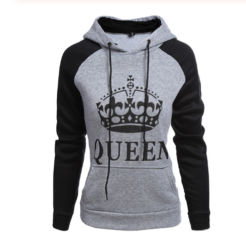 Printed Hooded Couple Sweatshirt
