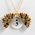 Sunflower Double-layer Lettering Necklace
