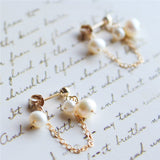 Freshwater Pearl Fringe Stud Earrings
