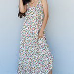 Doublju In The Garden Ruffle Floral Maxi Dress in Natural Rose
