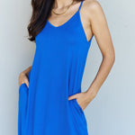 Ninexis Good Energy Full Size Cami Side Slit Maxi Dress in Royal Blue
