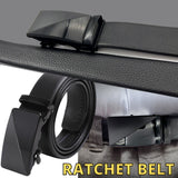 Microfiber PU Leather Ratchet Belt Belts For Men Adjustable Slide Buckle Black
