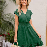 Swiss Dot Cap Sleeve Dress
