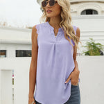 Eyelash Trim Spliced Lace Sleeveless Top
