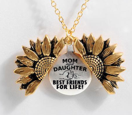 Sunflower Double-layer Lettering Necklace
