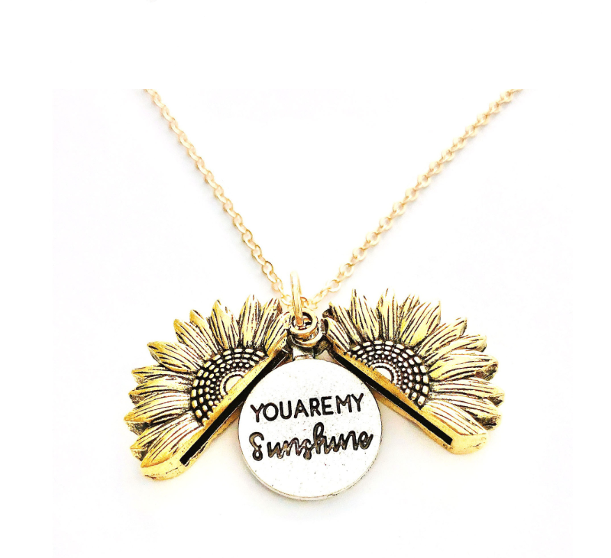 Sunflower Double Lettering Necklace
