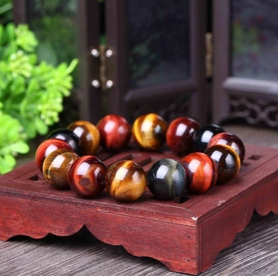 Tiger Eye Bracelet Natural Crystal Stone Buddha Bead Bracelet
