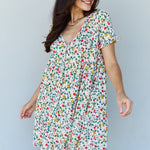 Ninexis Follow Me Full Size V-Neck Ruffle Sleeve Floral Dress
