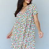 Ninexis Follow Me Full Size V-Neck Ruffle Sleeve Floral Dress
