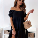 Full Size Ruffled Off-Shoulder Short Sleeve Dress
