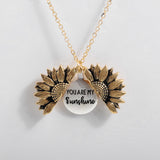 Sunflower Double-layer Lettering Necklace
