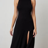 Side Slit Round Neck Sleeveless Dress
