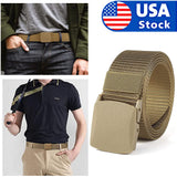 Mens Outdoor Sports Military Tactical Nylon Waistband Canvas Web Belt Adjustable
