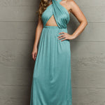 Ninexis Know Your Worth Criss Cross Halter Neck Maxi Dress
