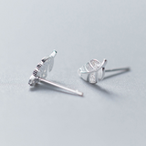 Female Fashion Temperament Diamond Feather Stud Earrings Personality Sweet Leaves
