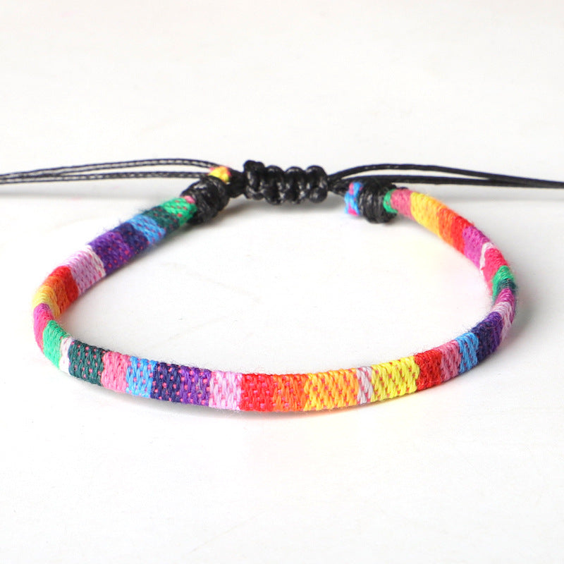 Hand Woven Rainbow Color Anklet Bohemian Style
