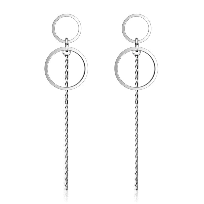 Simple pearl tassel earrings sterling silver earrings long earrings ear
