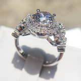 Stylish temperament zircon engagement ring
