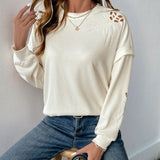 Perfee Cutout Round Neck Long Sleeve Sweatshirt
