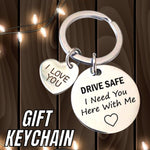 Boyfriend Husband Dad Couples Birthday Gifts Keychain Love Keyring - Drive Safe
