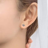 Love Heart Stud Earrings Hypoallergenic Sterling Silver Jewelry
