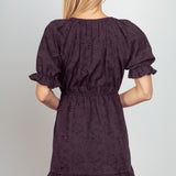 VERY J Floral Textured Woven Ruffled Mini Dress
