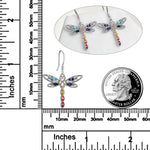 Celtic Dragonfly 7 Chakra angle Earrings for Women Sterling Silver
