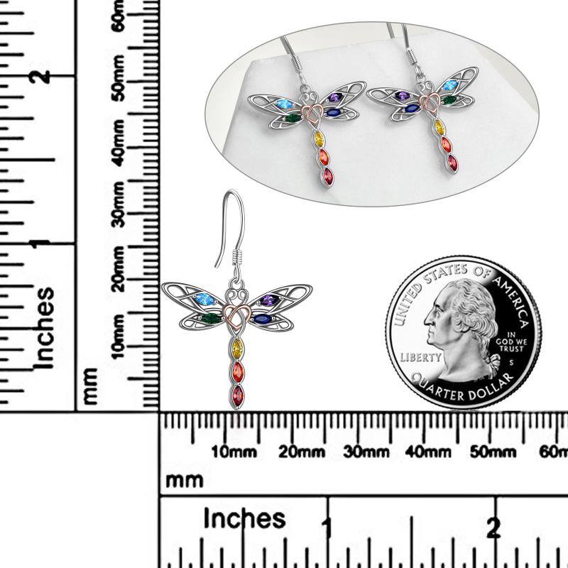 Celtic Dragonfly 7 Chakra angle Earrings for Women Sterling Silver
