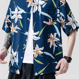 Beach couple casual short sleeve printed shirt
