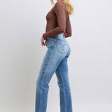 Judy Blue Full Size Run Vintage Wash Thermal Straight Jeans
