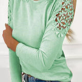 Full Size Cutout Round Neck Long Sleeve T-Shirt
